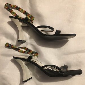 Nine West Black patent strap sandal
